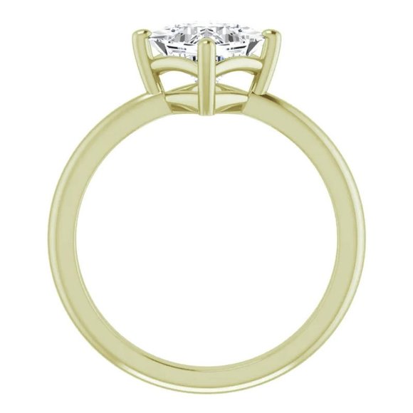 3.0Carat -8mm Kite-Set Princess Moissanite Solitaire Ring - Picture 6 of 14